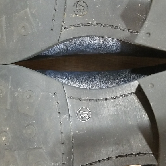 FRANCE MODE On Trend Blue Gray Black Mixed Media Booties with Straps - Picture 13 of 15